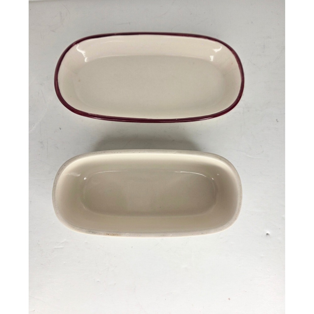Snowman Family Ceramic Butter Dish with Lid Red Trim Winter Holiday Decor - Picture 9 of 11